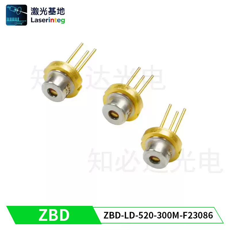 知必达 ZBD-LD-520-300M-F23086 520nm 300mW 全新绿光激光二极管
